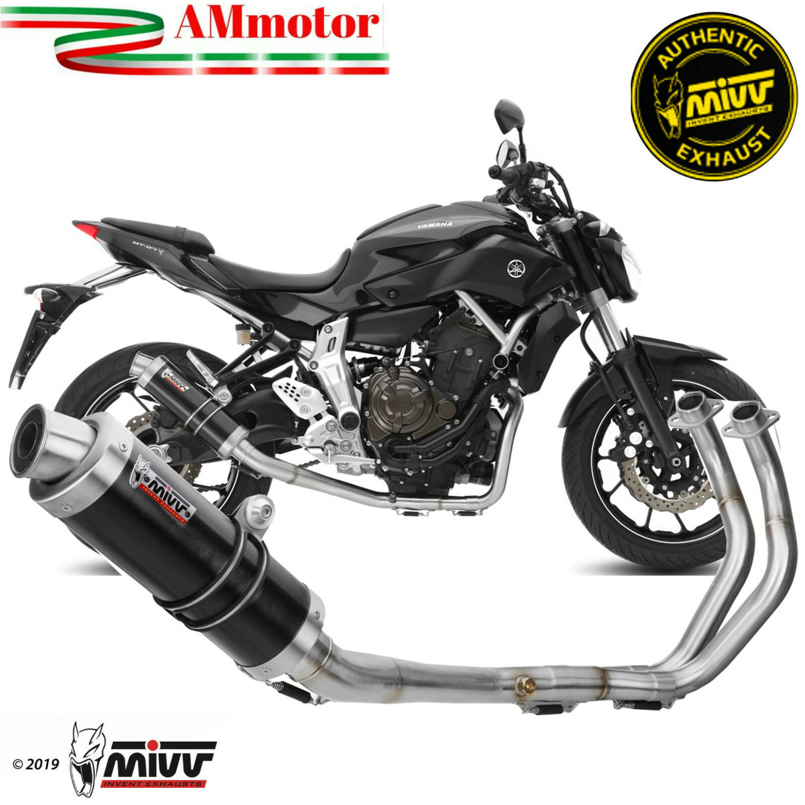 Mivv MT 07 2020 Yamaha Echappement Moto Gp Black Complete collecteur exhaust