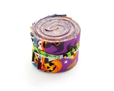 17 pc Halloween 2 Jelly Roll 2.5" pre-cut 100% cotton fabric quilting strips