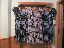 Short Sleeve Lined Dress Three Pink Hearts size ,9, 5 ,color Blue Floral NWT