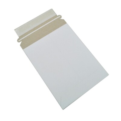 100 - 6 x 8 Photo Shipping Flat Rigid Mailer Cardboard White Envelope Self Seal