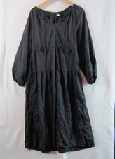 Old Navy women's dress Button Front Cinched Waist Puffed Sleeved Gray Size XS