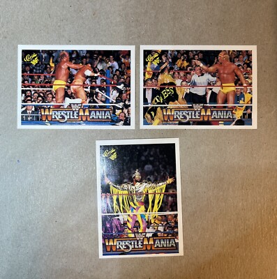 Hulk Hogan & Macho Man 1990 Titan Sports WrestleMania 3 Card Lot - Awesome Cards