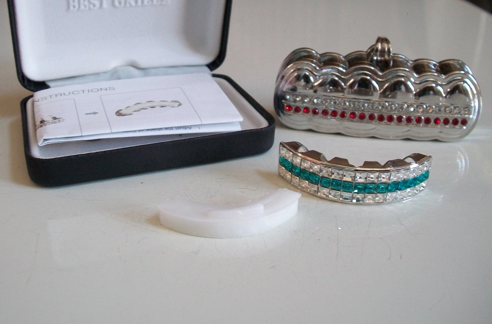 Men's Fashion Silver finish For Bottom, Top Teeth Mouth Grillz With