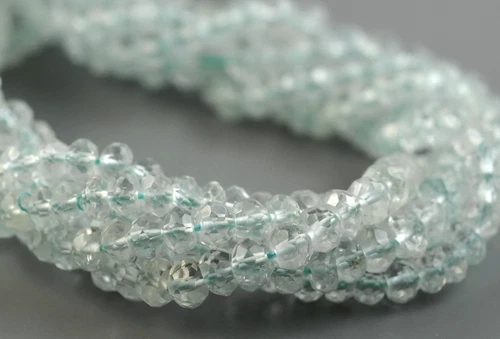 CUENTAS SUELTAS RONDELLE FACETADAS GRADO PIEDRAS PRECIOSAS TOPACIO AZUL CIELO 5X3-4X3 MM 13,5" - Imagen 1 de 3