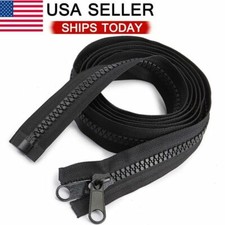 100-400cm Heavy Duty Separating Double Pull Metal Slider Marine Grade Zipper NEW