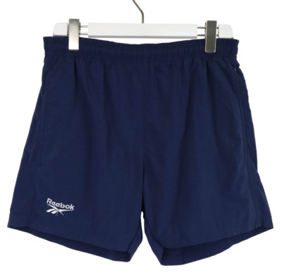 Reebok Bademode Herren M Gummibund Kordelzug Logo Gefüttert Blau Shorts