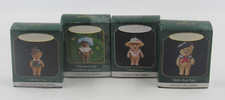 Hallmark Teddy Bear Style Miniature Ornament Lot of 4 - Complete Set