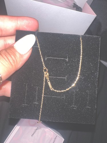 Pandora Era Lab-grown Diamond Bezel Pendant Necklace 0.15 carat tw 14k Gold - Picture 6 of 6
