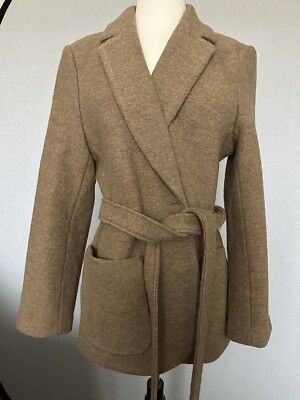 J Crew Italian Boiled Wool Camel Camille Coat 