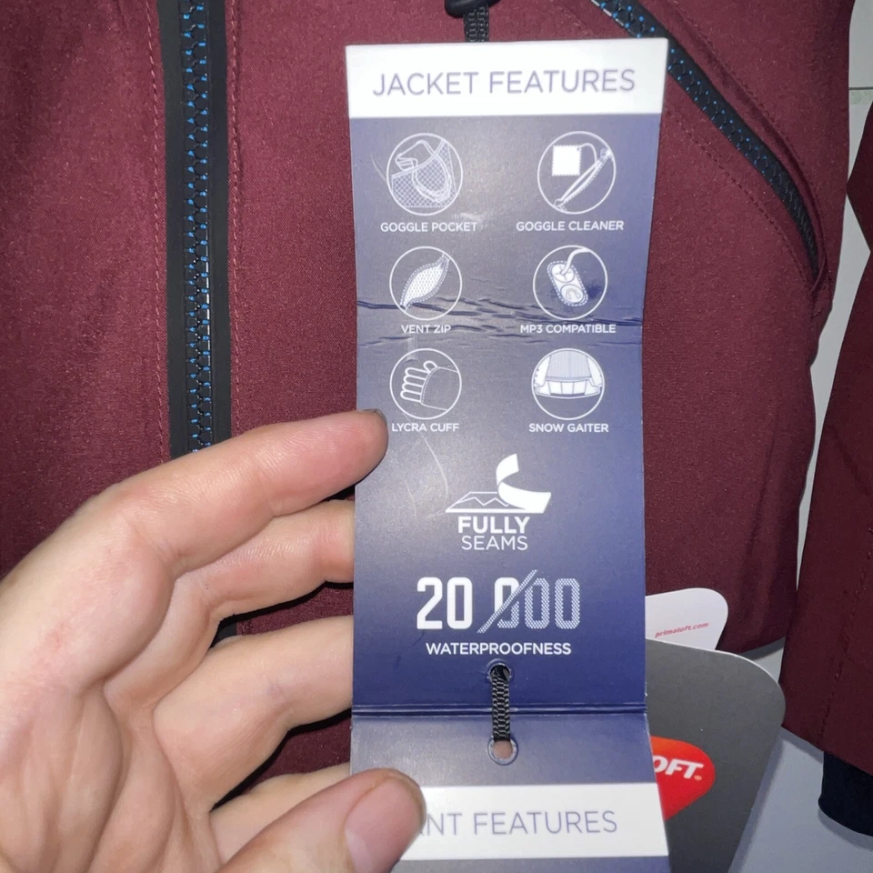 ROSSIGNOL CADRAN Bordeaux ski jacket, Down Insulated Primaloft UK Medium 38” New - Image 4 of 4