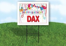 DAX HAPPY BIRTHDAY BALLOONS 18 in x 24 in Yard Sign Road Sign with Stand