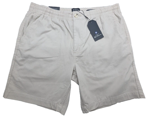 Ben Sherman Shorts Men's 34W+ 7" Beige Casual Pull-on Stretch Regular Fit