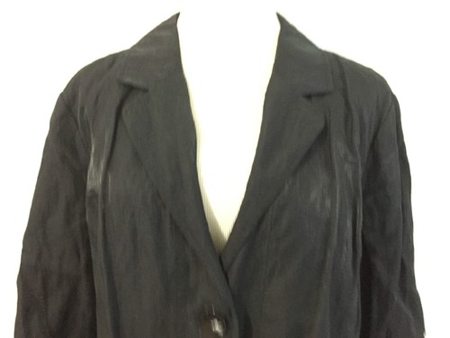 CHICO'S Blazer Jacket Black w/Metallic Shimmer Size 3 - Picture 2 of 11