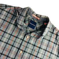 Tommy Bahama Men's 100 Cotton L/S Button Shirt Gray/Blue/Orange Plaid   XL