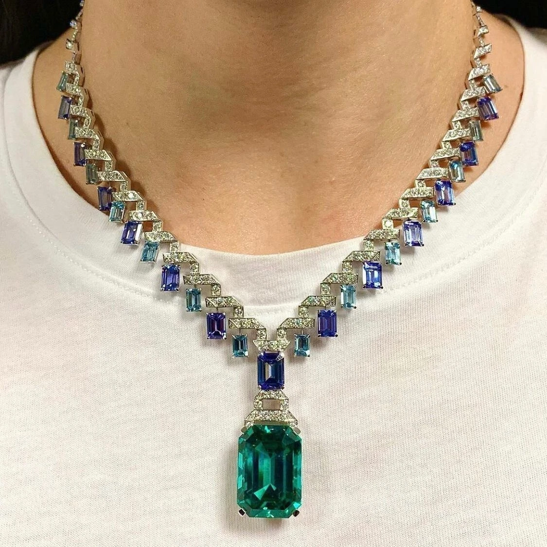 Sapphire statement hotsell necklaces
