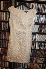 Lauren Ralph Lauren Ivory cap sleeve Sleeveless Dress w textured floral 6 (b27)