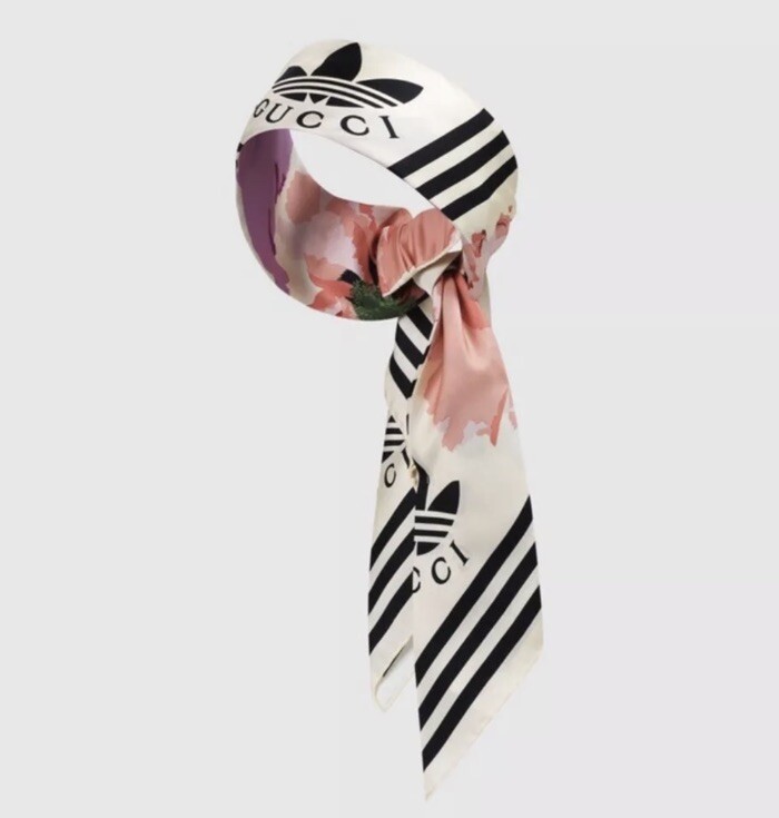 Gucci x Adidas Logo Hair Band M/57 Silk Ivory 721479 Hair Gucci x Adidas Logo Hair Band M/57 Silk Ivory 721479 Hair