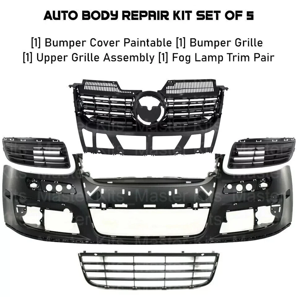 Kit de montaje de cubierta y rejilla de parachoques delantero para Volkswagen Jetta 2005-2010 Foto 2 de 4