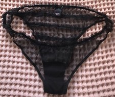 Vintage Satin Bikini Medium Panty Second Skin Ruffled Frilly Goddess