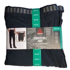 GERRY Mens Convertible Commuter Pants Relaxed Fit Black 38 x 30 New with Tags!