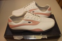 Womens Etonic Dry Essentials Wde 4-11 Size 9.5 Golf Shoes White/ Lt Pink 34720 Womens Etonic Dry Essentials Wde 4-11 Size 9.5 Golf Shoes White/ Lt Pink 34720