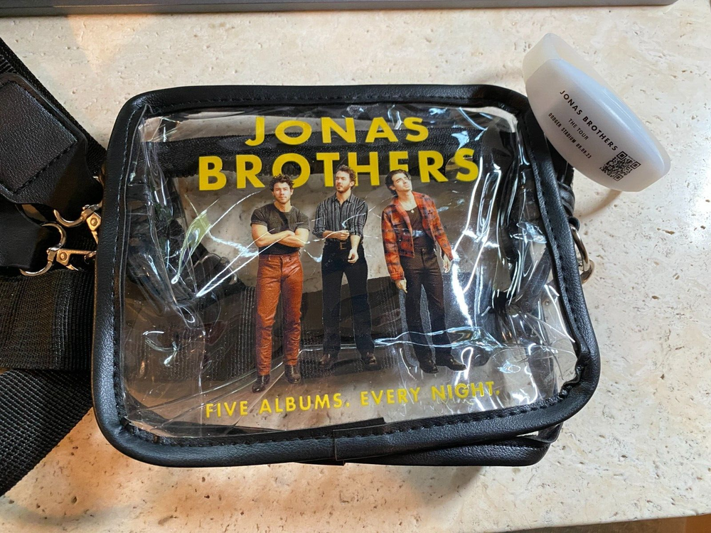 JONAS BROTHERS Clear Bag VIP Merch Five Albums + Dodger Stadium Wristband
