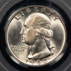 1943-S 25c Silver Washington Quarter - PQ Frosty - PCGS MS 66 - SKU-X4716