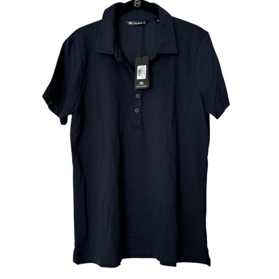 Travis Matthew Women's She Fancy 2.0 Polo Shirt Vintage Indigo/Black Size L