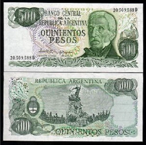 ARGENTINA 500 PESOS P-303 1977 x 100 Pcs Lot BUNDLE UNC CURRENCY PACK BANK NOTE - Image 3 of 4