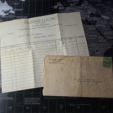 1946 Gordonsville Virginia Saunders Electric Envelope & Reciept for Radio