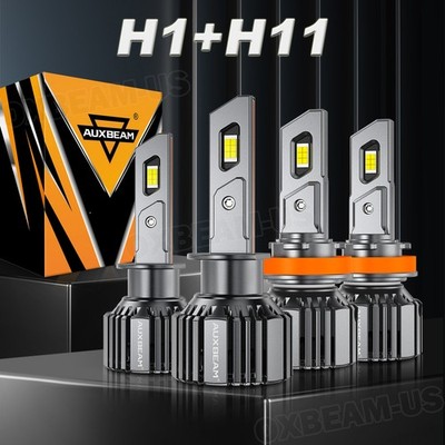 Combo H1+H11 LED Headlight Bulbs High & Low Beam 6500K For Ford Fiesta 2014-2023