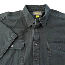 CABELA'S Men's 2 pc Bundle Heavyweight Canvas Short Sleeve Button Shirt Blue 2XL