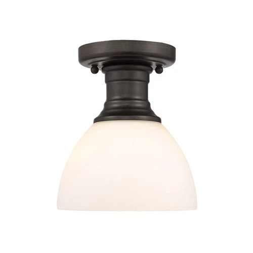 Golden Lighting 3118-SF Hines 7"W Semi-Flush Ceiling Fixture - Rubbed Bronze / - Picture 3 of 3