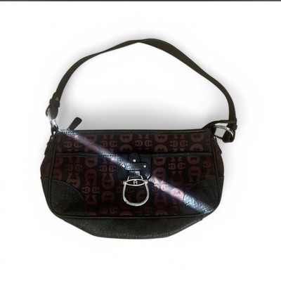 Etienne Aigner Y2K Mini  Shoulder Bag Horse Silver Bit Genuine Leather Vintage
