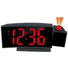 180° Rotating Projection LED Alarm Clock Time Temperature Display