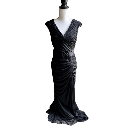 Adrianna Papell black ruched formal evening gown size 18w