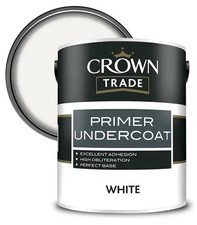 Crown Trade White Primer Undercoat Paint, Full Undercoat All Sizes, Oil Based