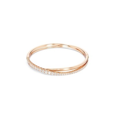 Swarovski Hyperbola Twist Crystal Bangle Rose Gold White 5620552