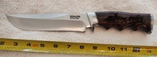 1-Of-A-Kind Custom Big Horn Bowie Knife by Impact Cutlery Etched Leather Sheath