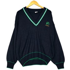 Used V-neck acrylic knit sweater men's size L equivalent