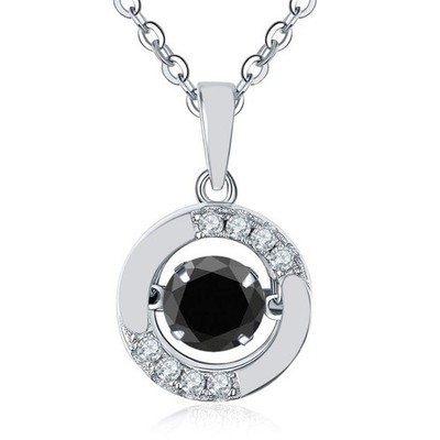 2.10Ct 100% Certified Natural Black Diamond Pendant In 925 Silver  Tariffs Free