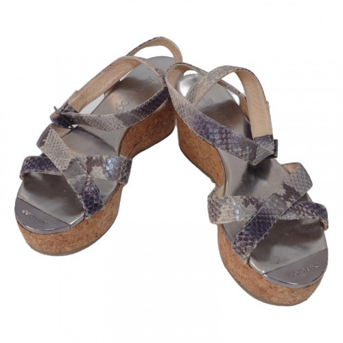 【美品】JIMMY CHOO ヒョウ柄 ウェッジサンダ ル付属品有 厚底 おすすめ】 JIMMY ウェッジ 厚底サンダル ジミーチュウ ☆極美品
