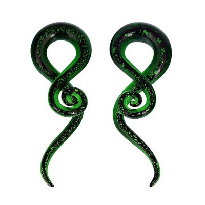 Oyaface 2pcs Glass Spiral Ear Plugs Expander Tunnels Ear Piercing Jewelry 0g8...