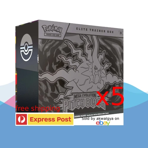 5x Pokemon  TCG Pitch Black Elite Trainer Box ETB ✅PRESALE✅FREE EXPRESS SHIP