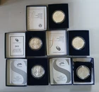 2006w-2008w-2011w-2019w-2020w Unc. AMERICAN SILVER EAGLE 1oz COINS (5 COINS)