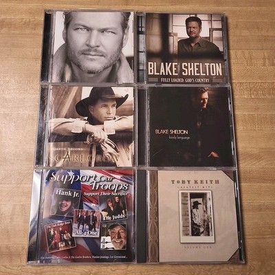6 CD Lot Blake Shelton Toby Keith GARTH BROOKS Support Our Troops Hank Jr Willie
