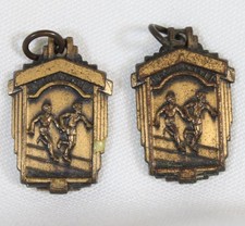 2 Vtg Medals Track Running Medley Relay 1950 6th Place Lot Gold Tone Estate Old