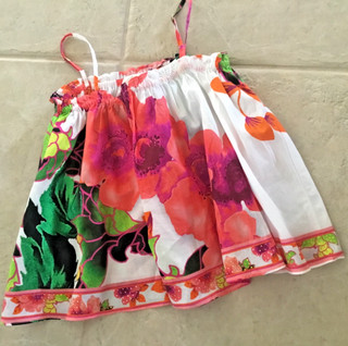 Top/vestido Camilla 6 meses impresión tropical correas finas ajustables algodón