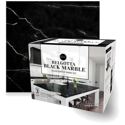 Easy-to-Apply Black Marble Countertop Solution