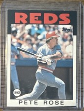 1986 Topps Baseball Pete Rose Blank Back Cincinnati Reds (Box Top) NM/MT
